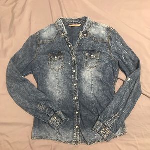 Long sleeve jean blouse 💙